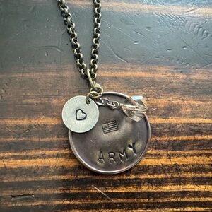 Heart Charm Necklace with Crystal Accent